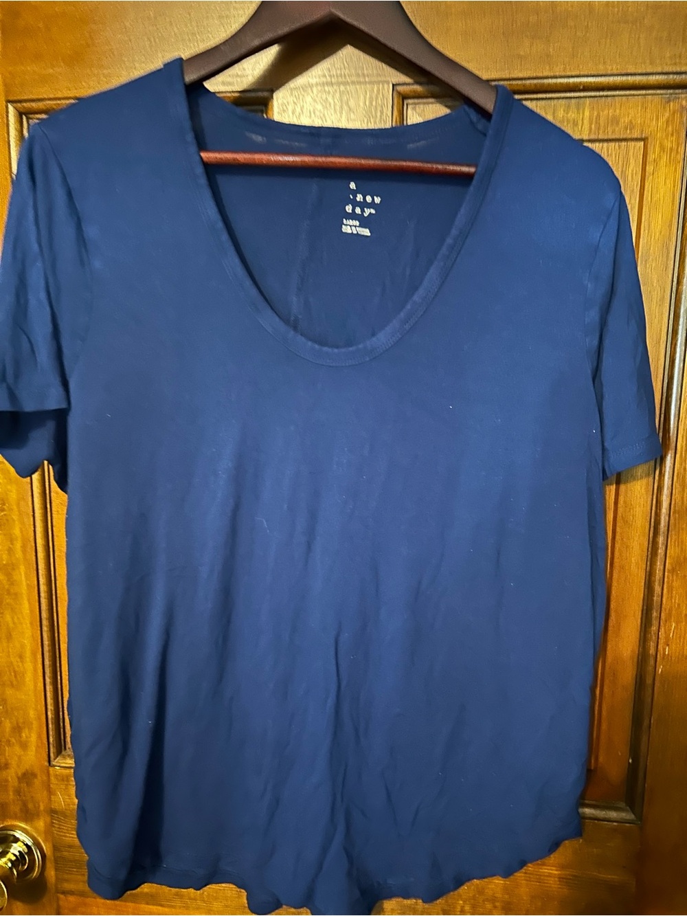a new day Blue Scoop Neck Tee